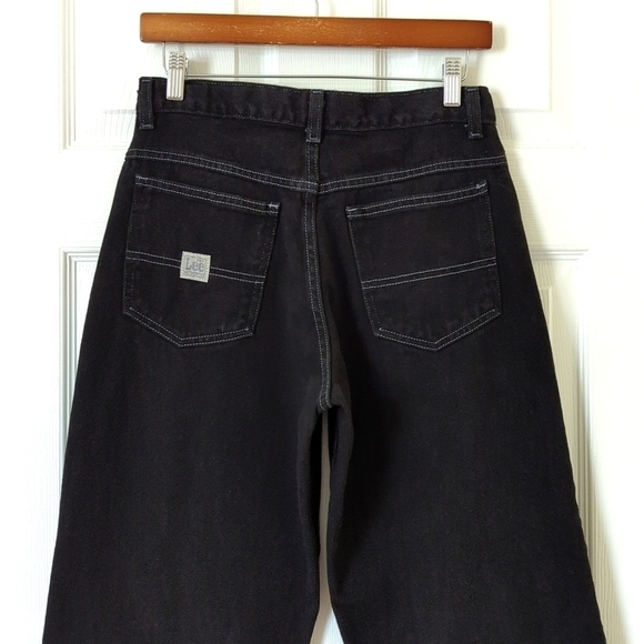 Lee 90's Vintage Classic High Waisted Relaxed Straight Leg Denim Jeans Black 16 - Picture 5 of 16